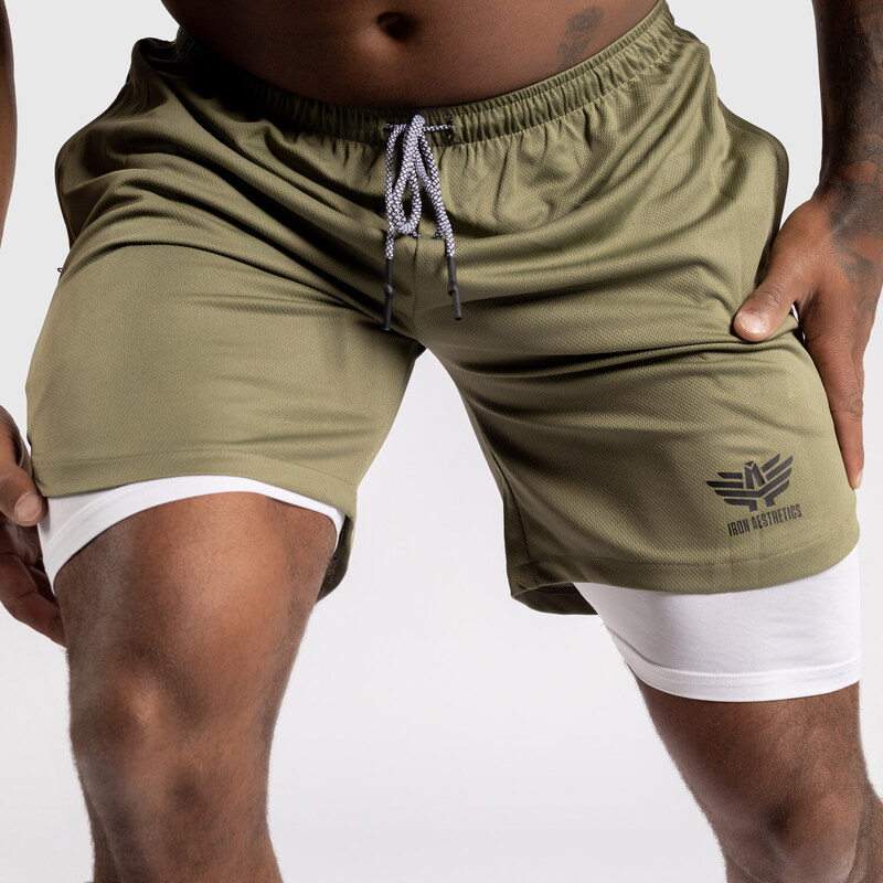 Funkčné šortky Iron Aesthetics Stretch 2in1, zelené 43265307