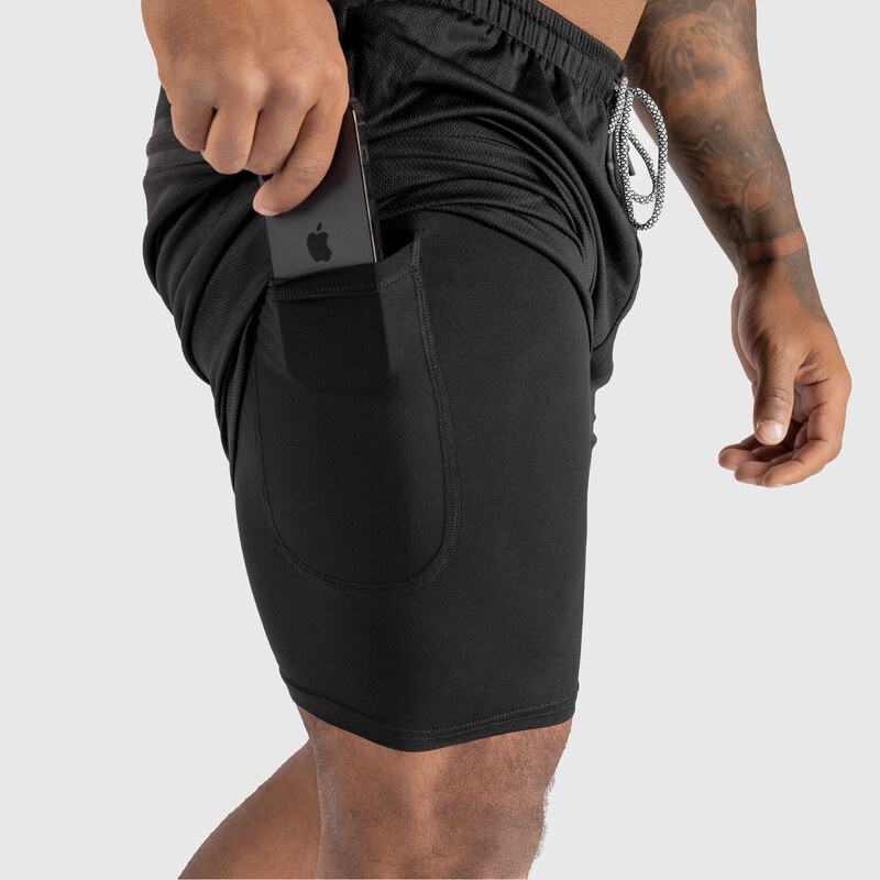 Funkčné šortky Iron Aesthetics Stretch 2in1, čierne 43265306