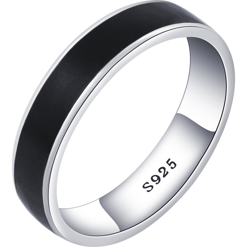 OLIVIE Pánsky strieborný prsteň ENAMEL 7454