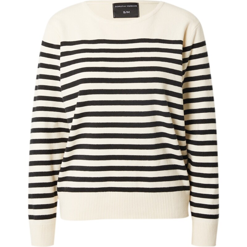 Dorothy Perkins Sveter slonová kosť / čierna 63144232