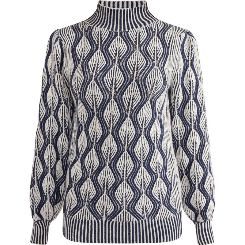 Usha Sveter tmavomodrá / biela ako vlna 65706872