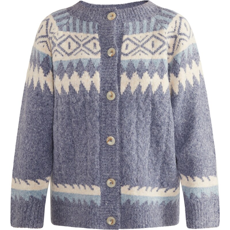 usha BLUE LABEL Kardigán Lynnea krémová / modrosivá / svetlomodrá 54235814