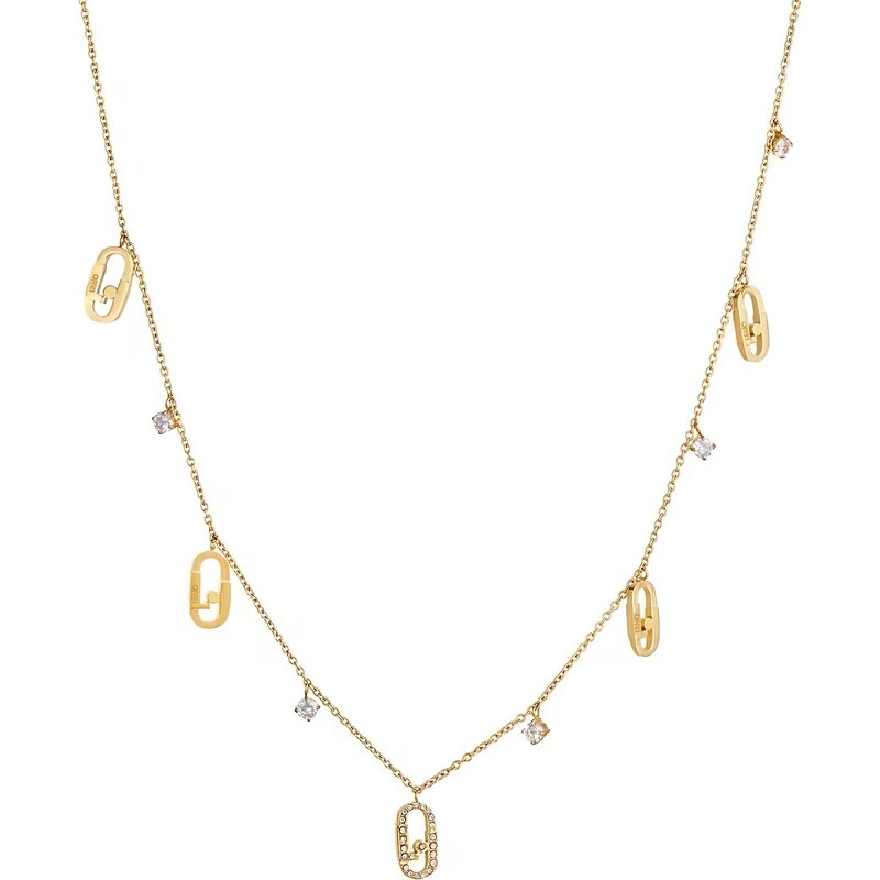 Liu Jo Slušivý pozlátený náhrdelník s príveskami Identity LJ1954 66591317