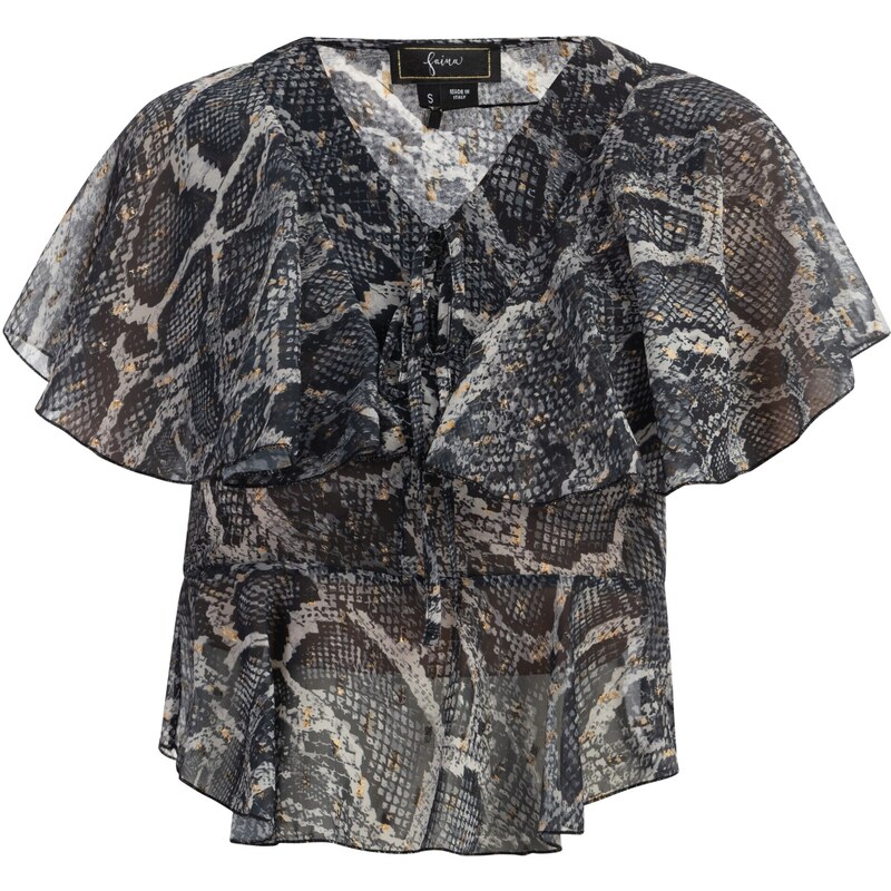 faina Blúzka farby bahna / čierna 54245986