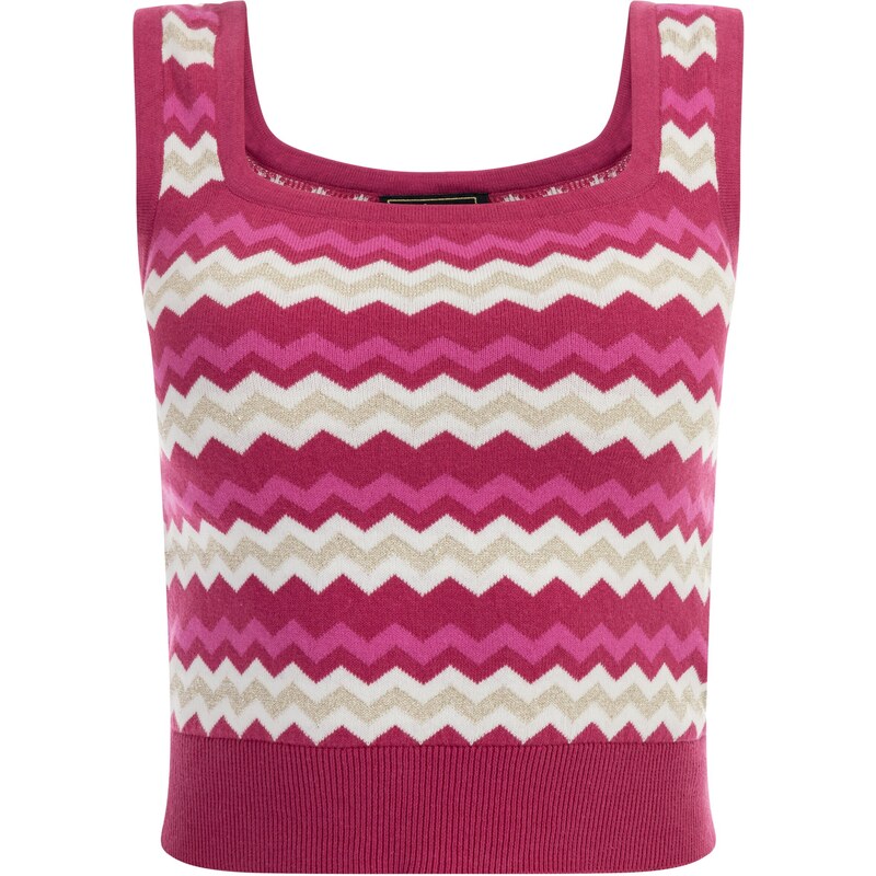 faina Vyšívaný top béžová / fuksia / tmavoružová / biela 54246523