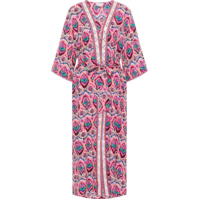 IZIA Kimono tmavomodrá / ružová / krvavo červená / biela 62780464