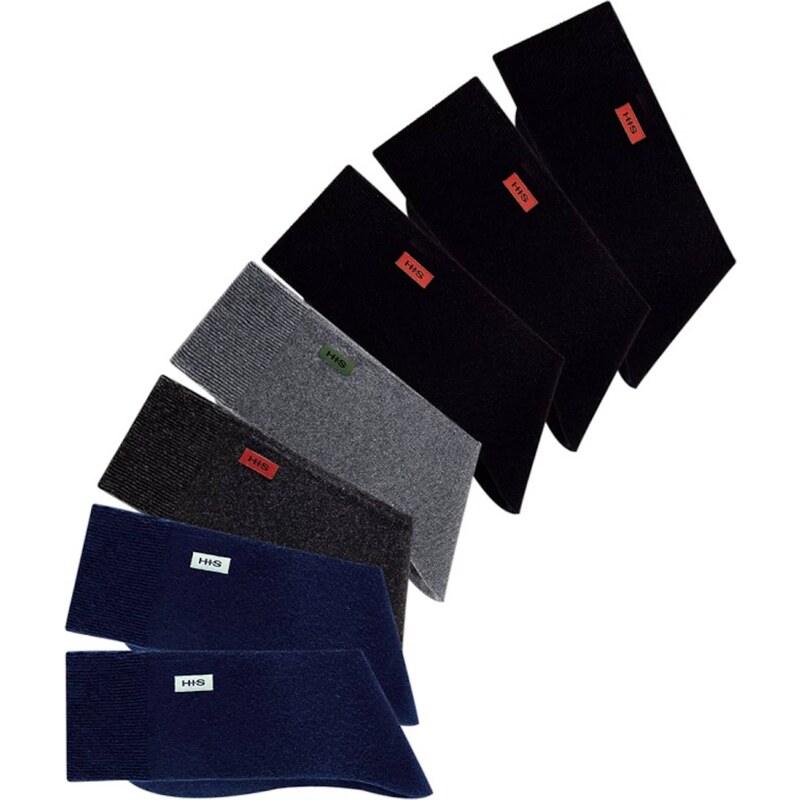 H.I.S Ponožky námornícka modrá / tmavosivá / sivá melírovaná / čierna 54851277