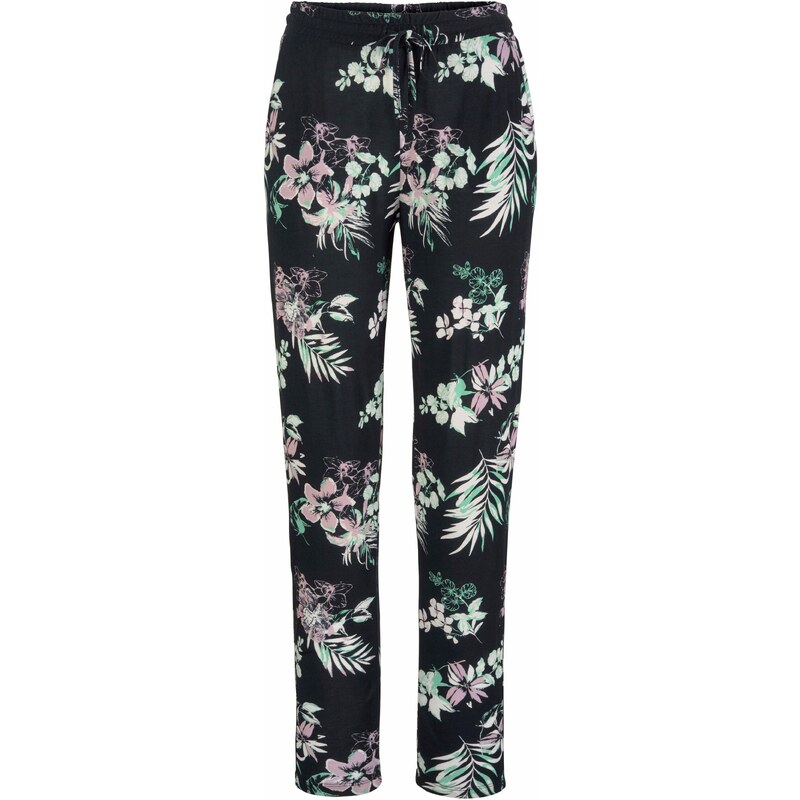 LASCANA Nohavice nefritová / ružová / čierna / biela 18137312