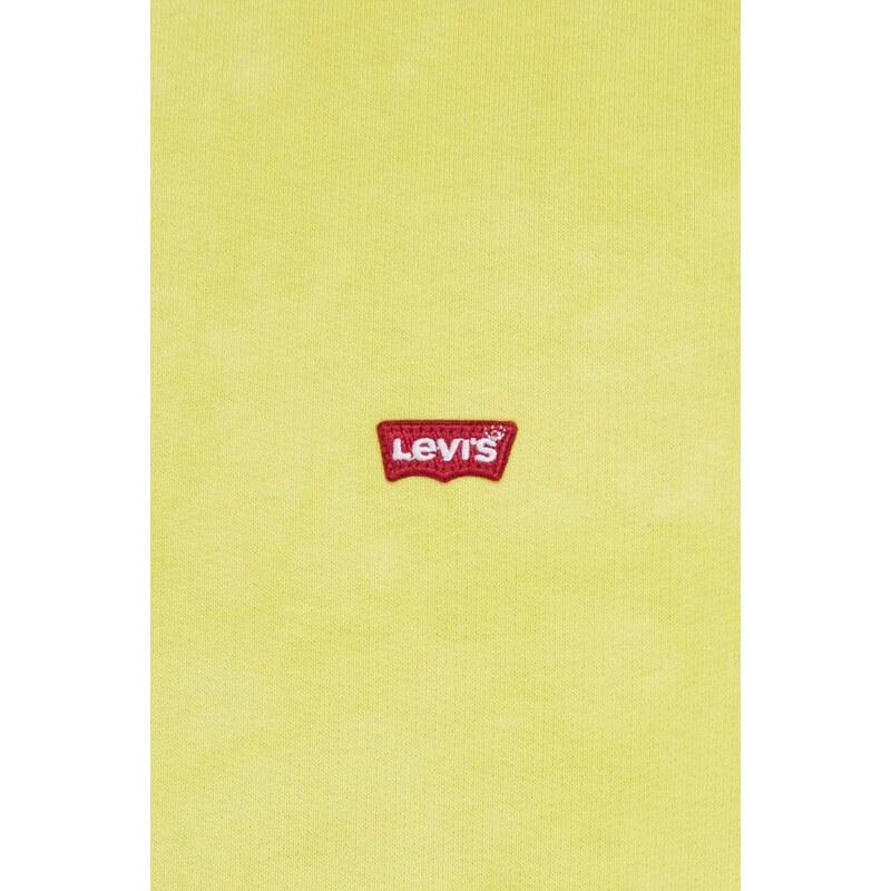 Bavlnená mikina Levi's pánska, žltá farba, jednofarebná