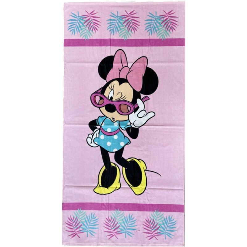 Himatsingka EU Plážová osuška Disney - Minnie Mouse - 100% bavlna, froté s gramážou 320 g/m² - 70 x 140 cm