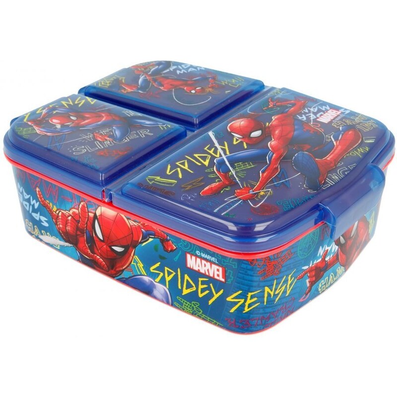 Stor Multibox na desiatu Spiderman s 3 priehradkami - motív Grafiti