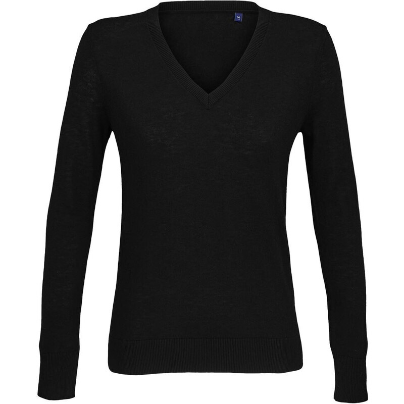 Dámsky sveter s výstrihom do V merino vlna NEO BLU 50989657