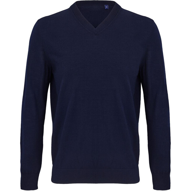 Pánsky sveter s výstrihom do V s merino vlnou NEO BLU 62678139