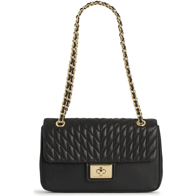Karl Lagerfeld Paris Agyness Large Shoulder Bag Black Gold 43360491