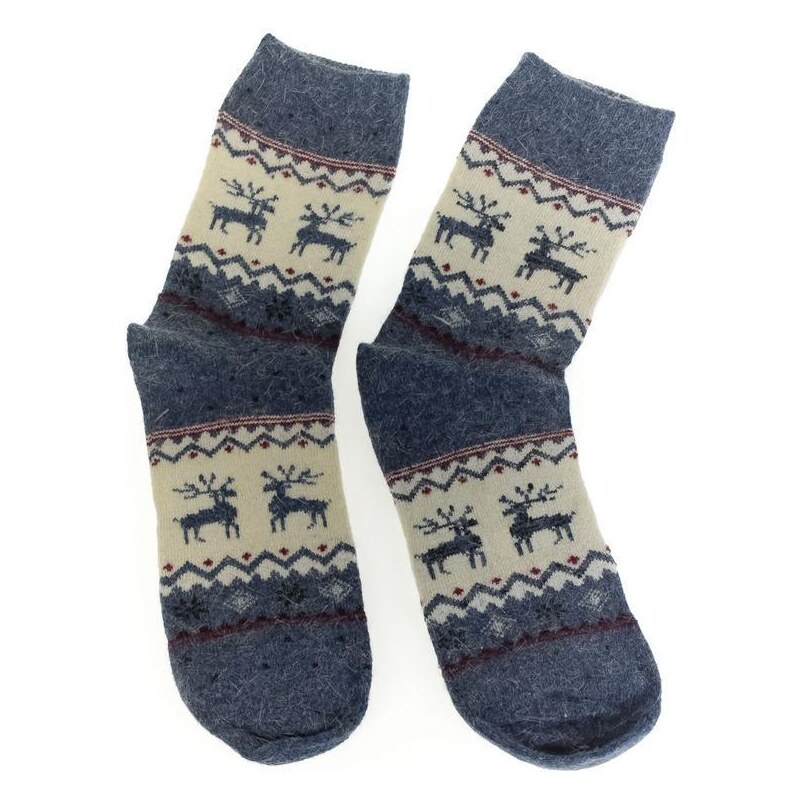 AURA.VIA Vlnené modré ponožky VIANOCE 60142418