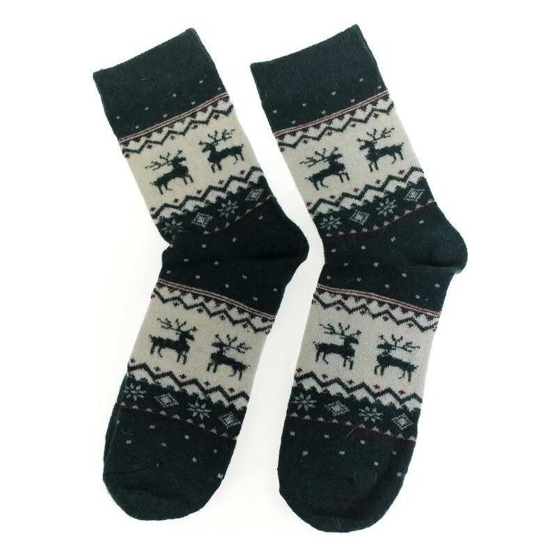 AURA.VIA Vlnené zelené ponožky VIANOCE 60142420