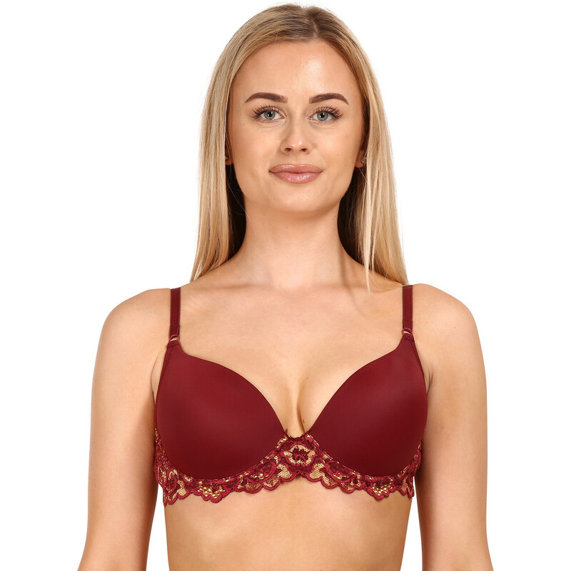 Dámska podprsenka Gina vystužená s kosticami červená (17007) 80B 65261007