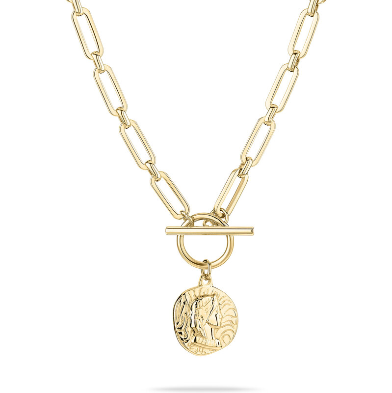 Tamaris Moderný pozlátený náhrdelník s mincou Coins TJ-0439-N-45 66592863