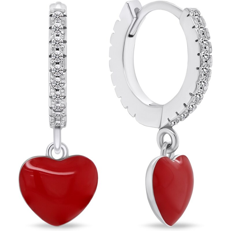 Brilio Silver Romantické strieborné náušnice Srdiečko EA761WR 66578376