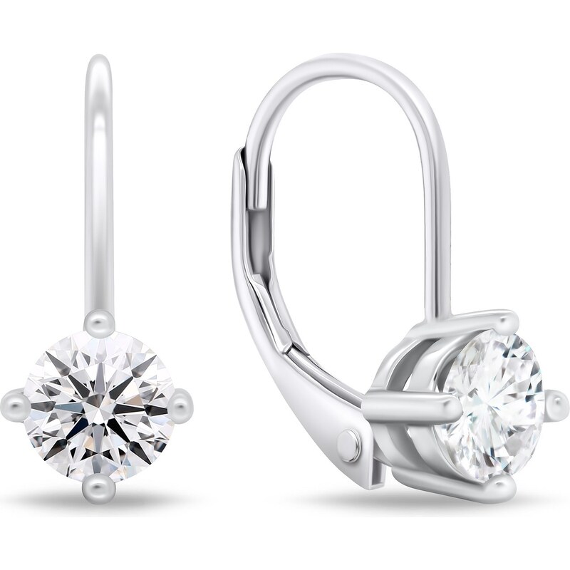 Brilio Silver Minimalistické strieborné náušnice so zirkónmi EA754W 66595311