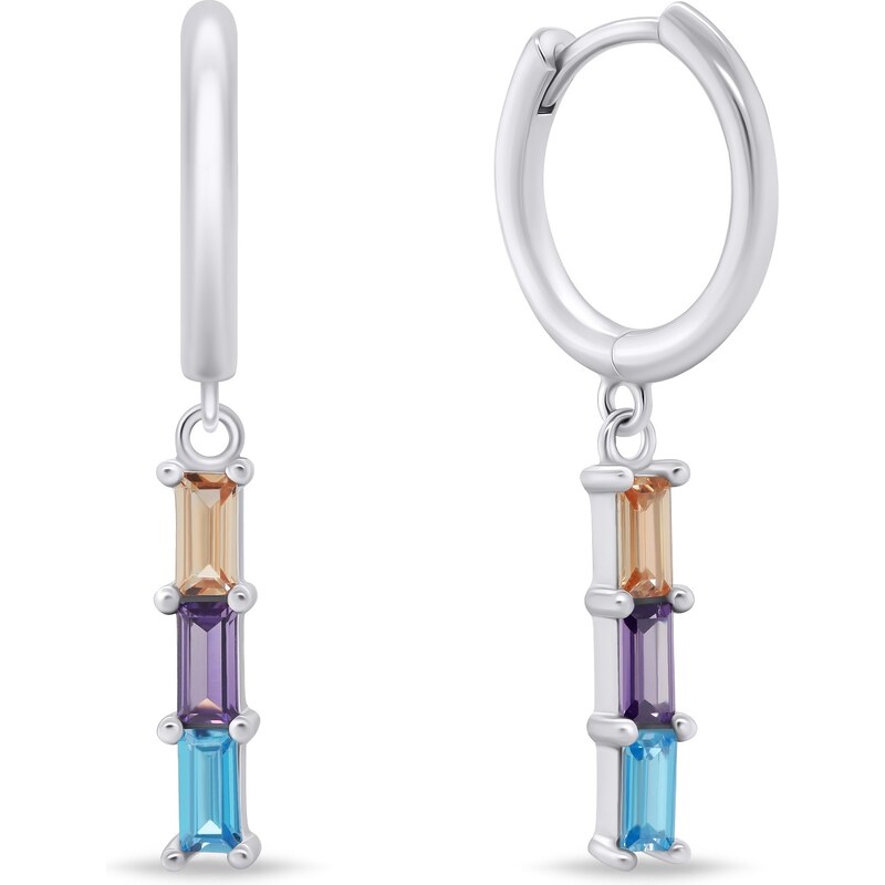 Brilio Silver Slušivé strieborné náušnice so zirkónmi EA758WRBW 66589137