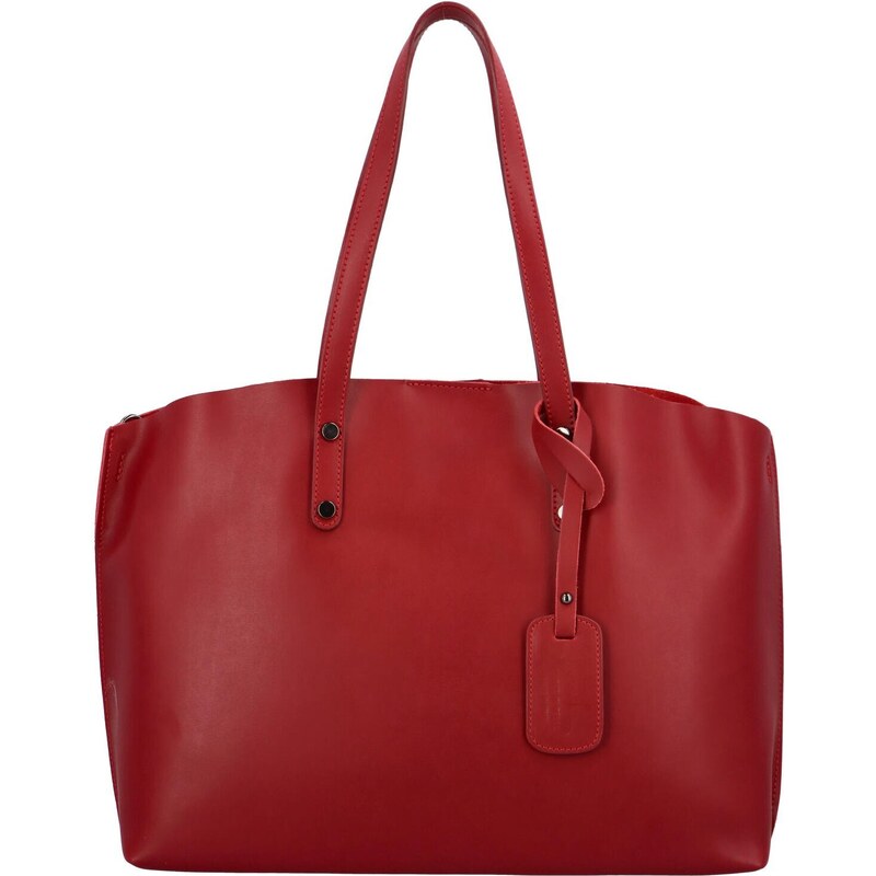 Dámska kožená kabelka cez rameno červená - Delami Vera červená 59093639