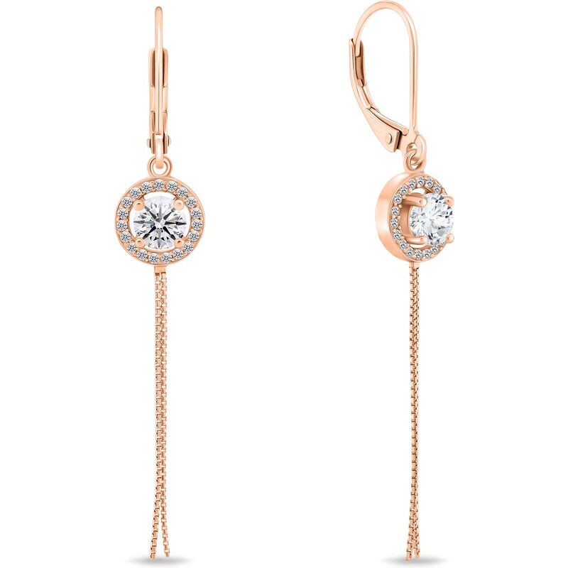 Brilio Silver Pôvabné dlhé bronzové náušnice EA732R 66592046