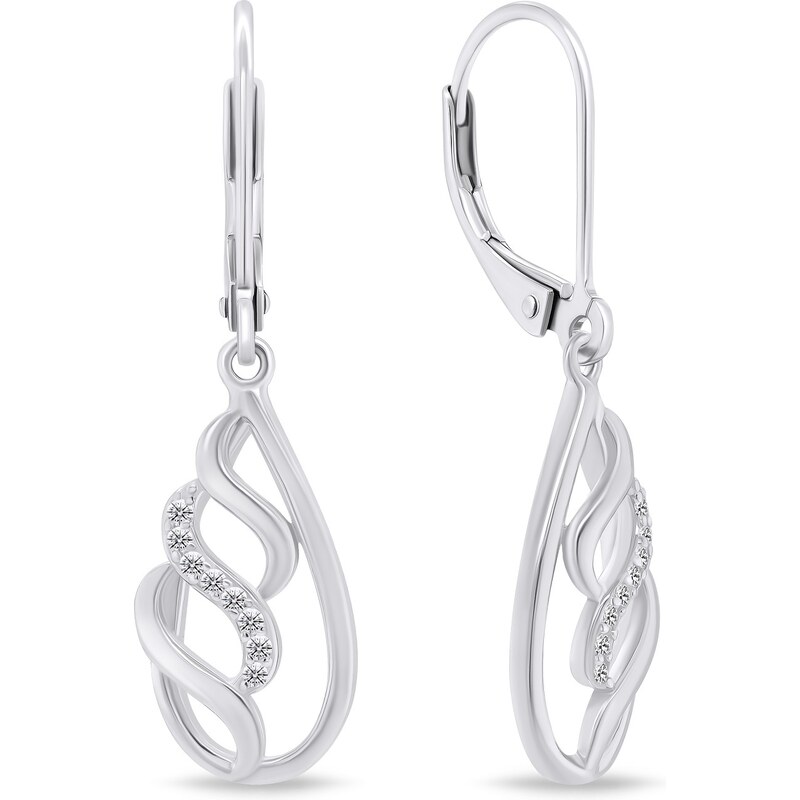 Brilio Silver Oslnivé strieborné náušnice so zirkónmi EA737W 66581068