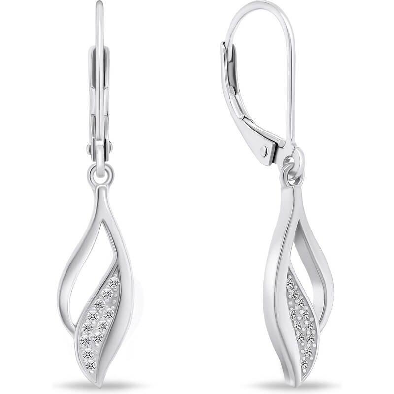 Brilio Silver Slušivé strieborné náušnice so zirkónmi EA739W 66593308