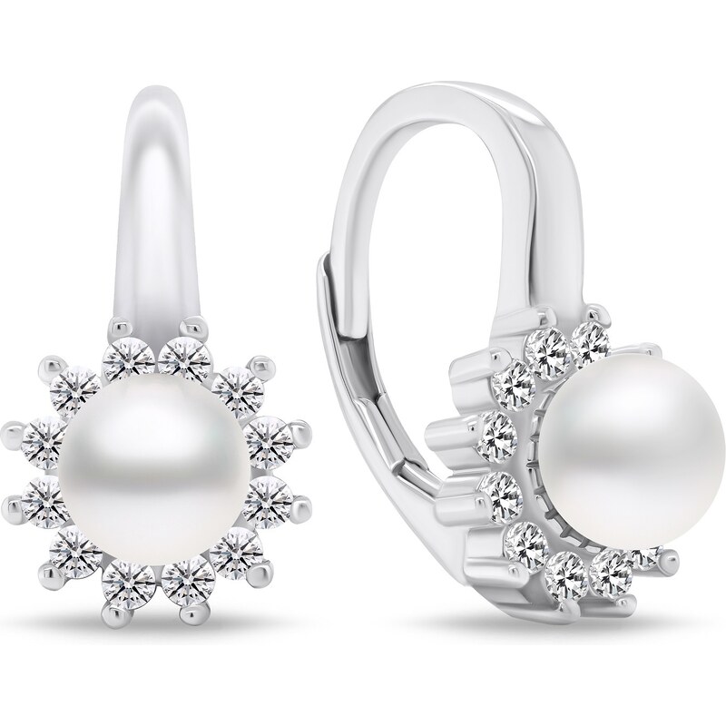 Brilio Silver Elegantné strieborné náušnice so zirkónmi EA788W 66587896