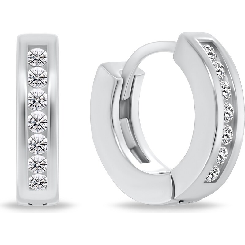 Brilio Silver Elegantné strieborné kruhy so zirkónmi EA775W 66579753