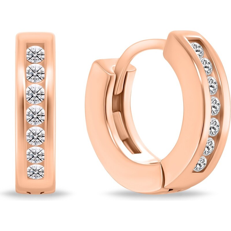 Brilio Silver Elegantné bronzové kruhy so zirkónmi EA775R 66593046