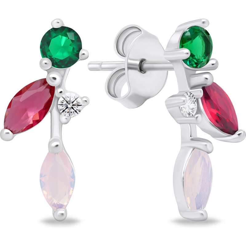 Brilio Silver Hravé strieborné náušnice s farebnými zirkónmi EA776WRBW 66589801