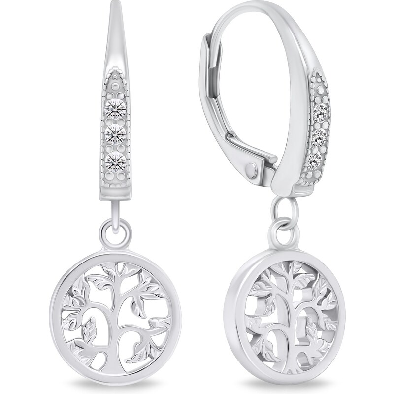 Brilio Silver Módne visiace náušnice Strom života EA740W 66585187