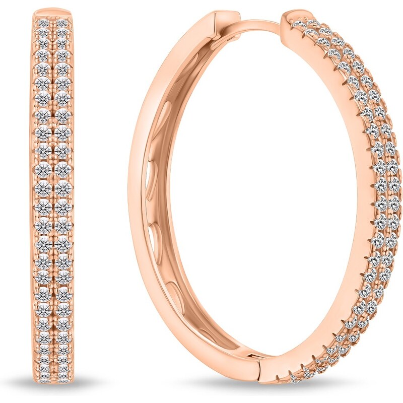 Brilio Silver Pôvabné bronzové kruhy so zirkónmi EA770R 66581954