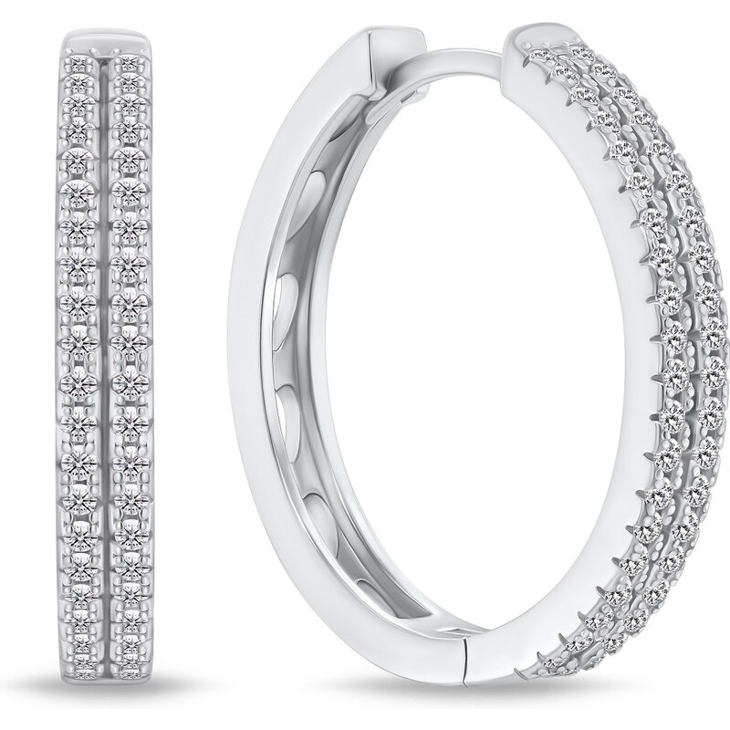 Brilio Silver Prekrásne strieborné kruhy so zirkónmi EA769W 66593515