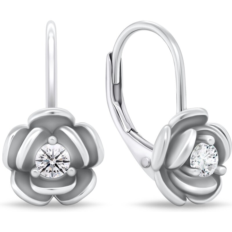 Brilio Silver Hravé strieborné náušnice so zirkónmi kvety EA747W 66587903