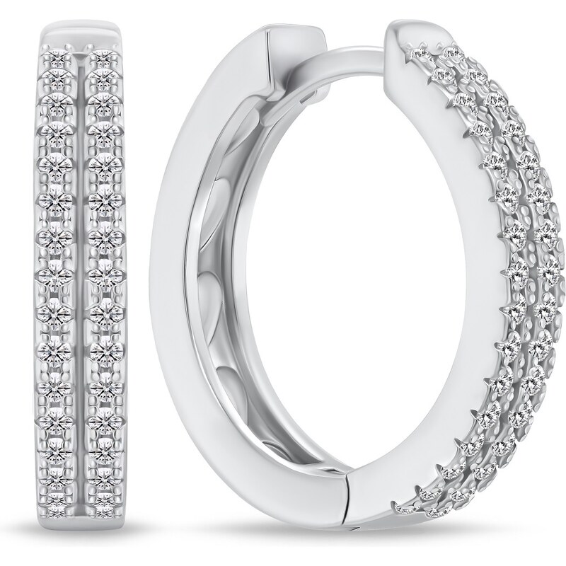 Brilio Silver Nežné strieborné kruhy so zirkónmi EA768W 66594205