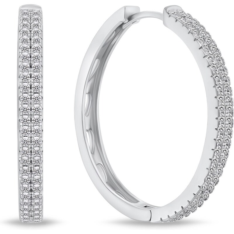 Brilio Silver Pôvabné strieborné kruhy so zirkónmi EA770W 66583638