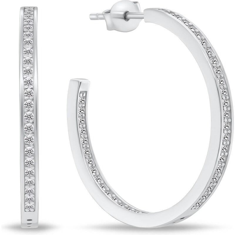 Brilio Silver Elegantné strieborné náušnice so zirkónmi EA767W 66939612