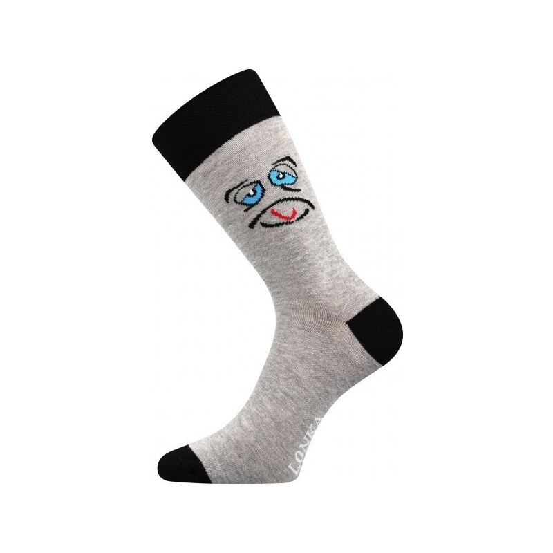 WOODOO farebné veselé ponožky Lonka - ŠKLEBIČ - 1 pár Sivá 39-42 1 pár 47518013