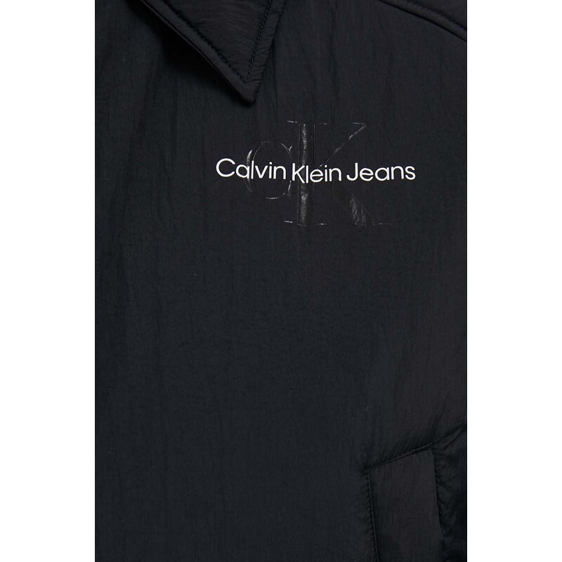 Bunda Calvin Klein Jeans dámska, čierna farba, prechodná