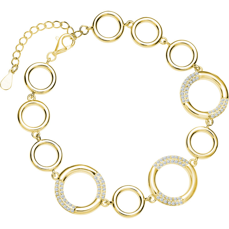 Olivie Strieborný náramok KRUHY GOLD 7451 43528852