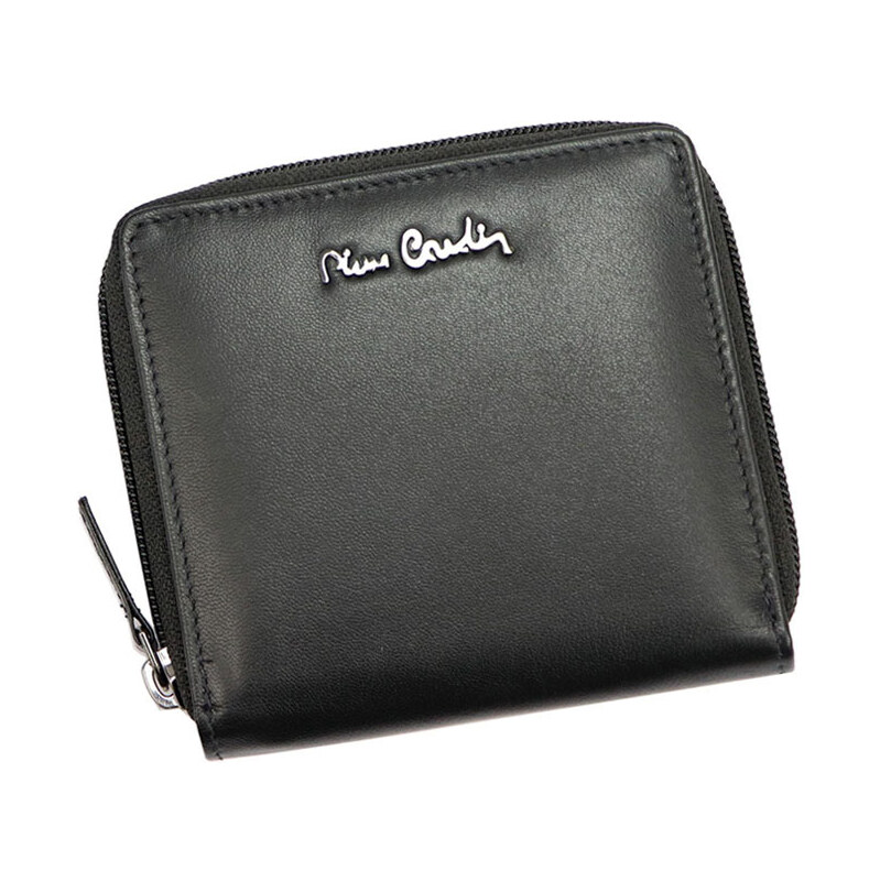 Menšia čierna kožená peňaženka na zips Pierre Cardin 9201 68400079