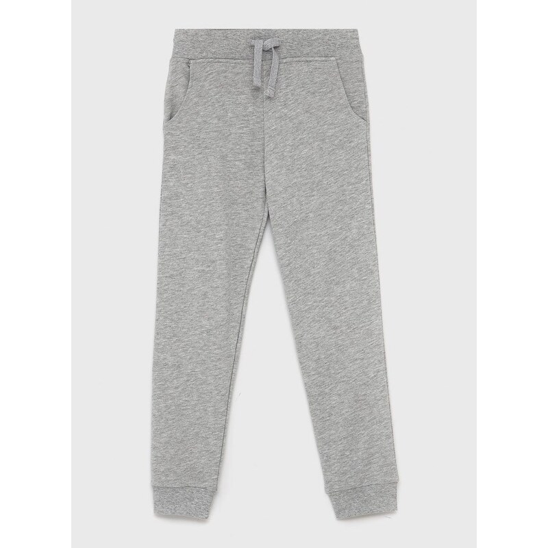 Detské nohavice Guess šedá farba, jednofarebné