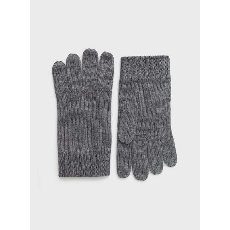 Vlnené rukavice Polo Ralph Lauren pánske, šedá farba