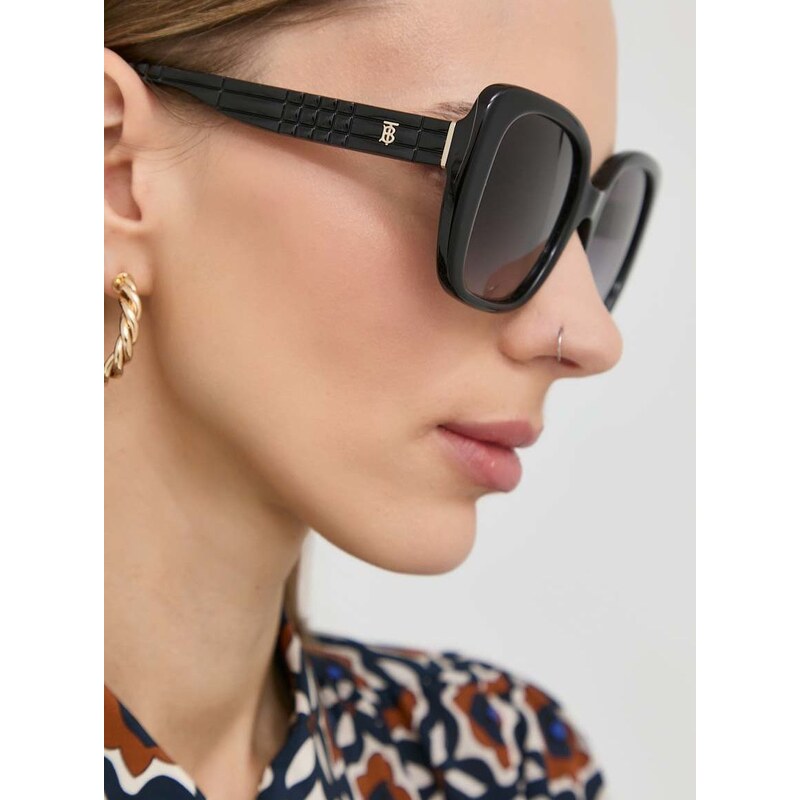 Slnečné okuliare Burberry HELENA dámske, čierna farba, 0BE4371