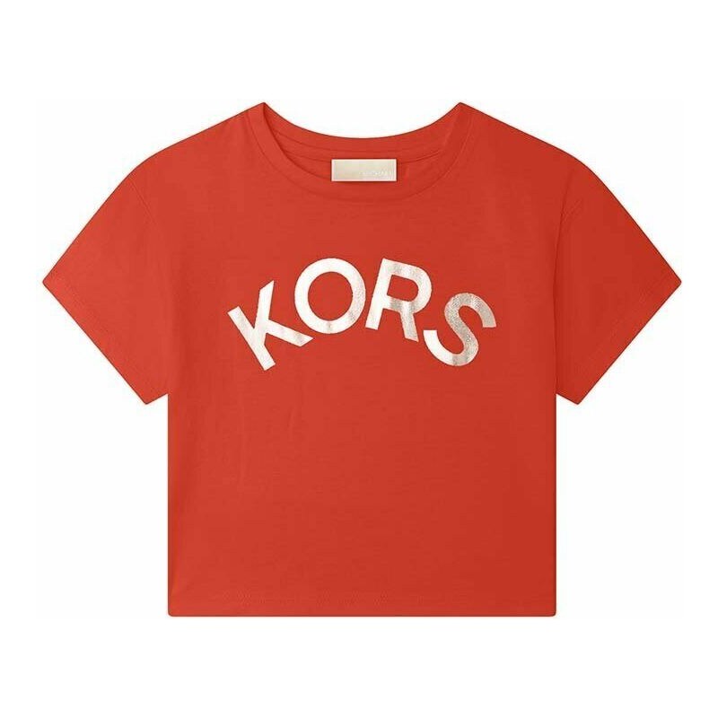 Detské bavlnené tričko Michael Kors červená farba