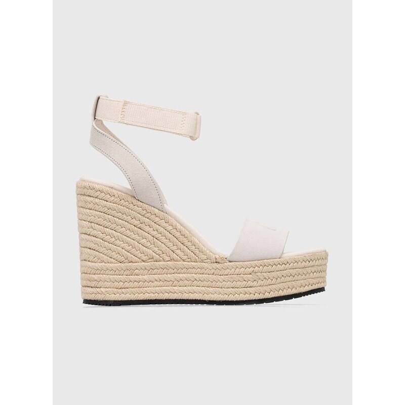 Semišové Sandále Calvin Klein Jeans WEDGE SANDAL SU CON Dámske, Béžová ...