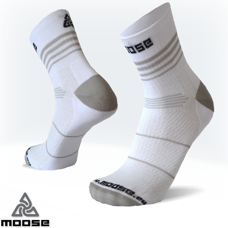 LIGHTSPEED NEW bežecké ponožky Moose Biela XS 1 pár 43397237